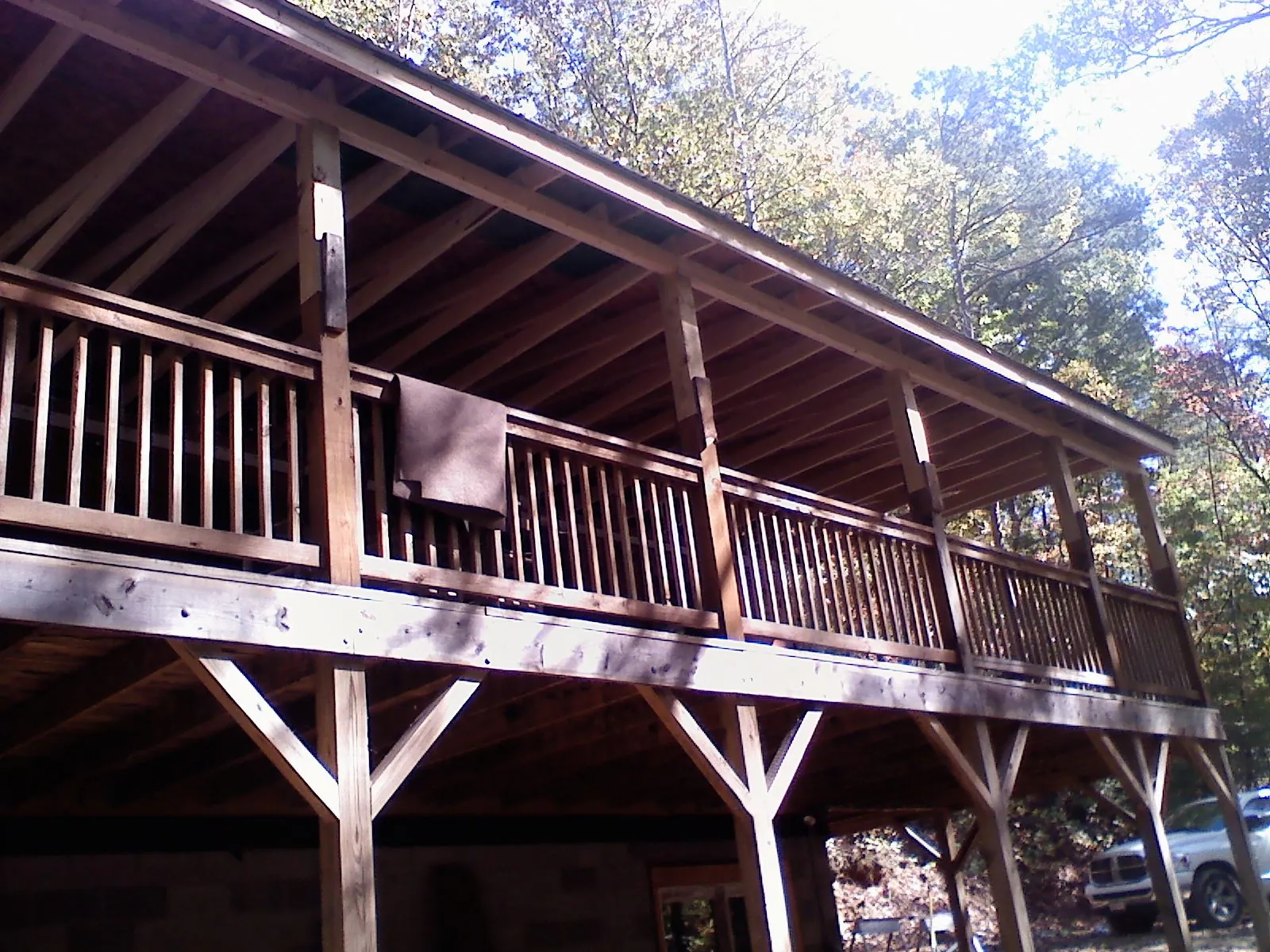 Timber framing under a new elevated porch and deck — Roof Leak Repair in Shannon by Roofing Brothers